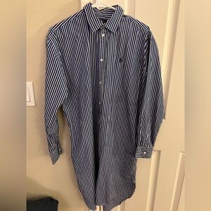 Polo Ralph Lauren Button down Striped Shirt Dress in Blue and white size 12